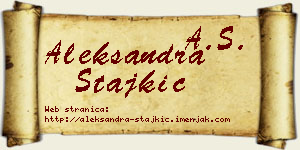 Aleksandra Stajkić vizit kartica